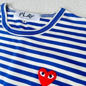 Comme des Garçons Blue and White Striped Shirt